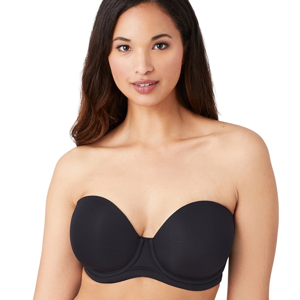 Wacoal Black Strapless Bra Red Carpet Underwire 38H